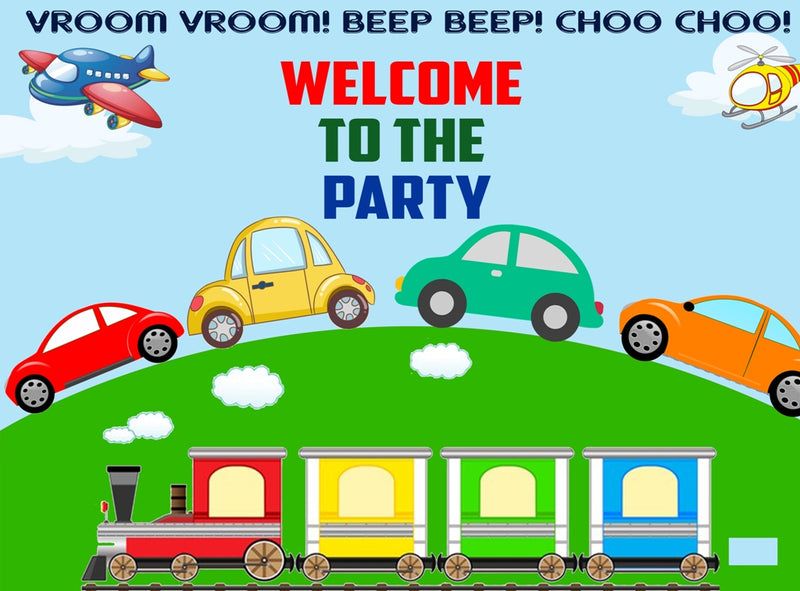 Transport Theme Birthday Party Welcome Board 