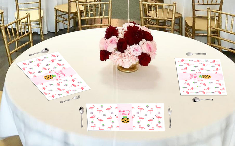 Flamingo Theme Birthday Party Table Mats for Decoration