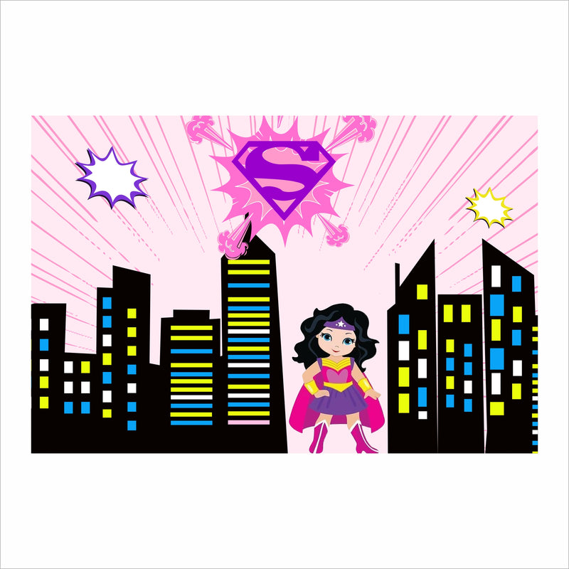 Super Girl Theme Birthday Party Table Mats