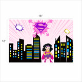 Super Girl Theme Birthday Party Table Mats