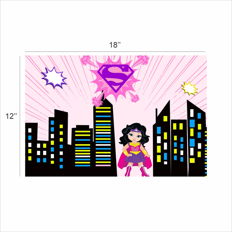 Super Girl Theme Birthday Party Table Mats