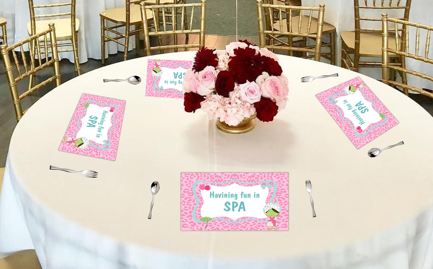 Spa Theme Birthday Party Table Mats for Decoration