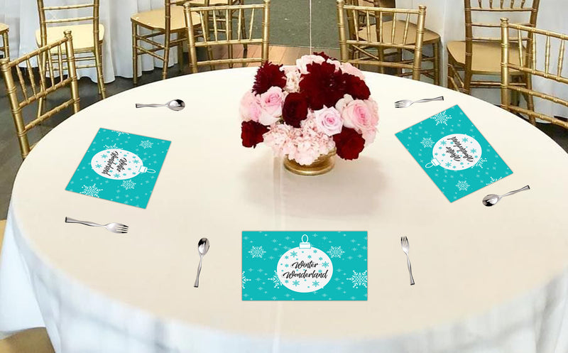 Winter Wonderland Theme Birthday Party Table Mats for Decoration