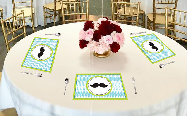Little Man Theme Birthday Table Mats for Decoration