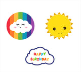 Rainbow theme Birthday Party Table Toppers for Decoration 