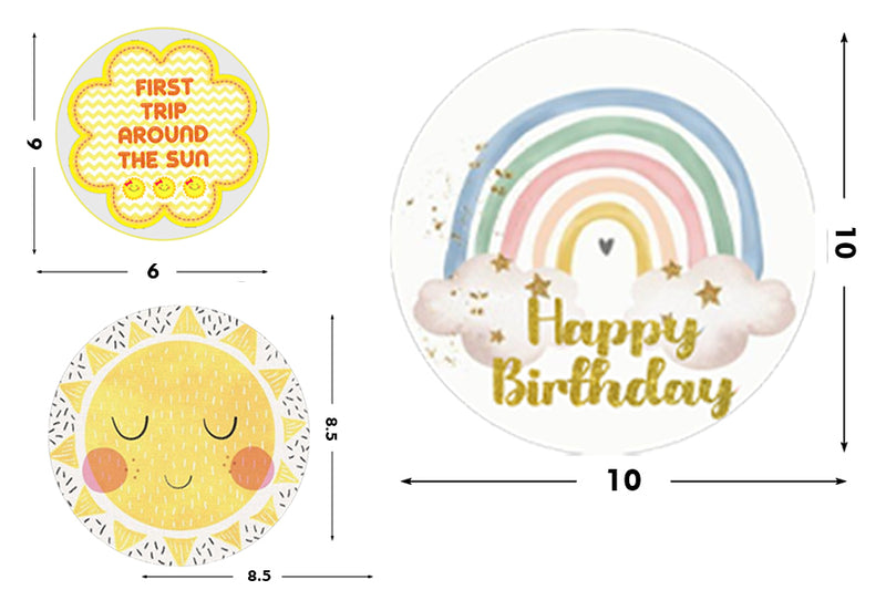 First Trip Around the Sun Theme Birthday Party Table Toppers