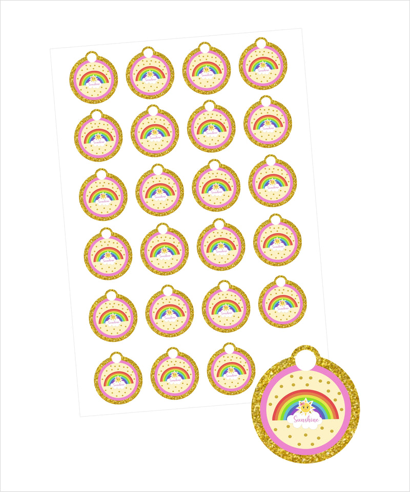 Sunshine Birthday Party Thank You Gift Tags