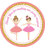 Twin Girls Theme Birthday Party Thank You Gift Tags