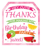 Twotti Fruity Theme Birthday Party Thank You Gift Tags 