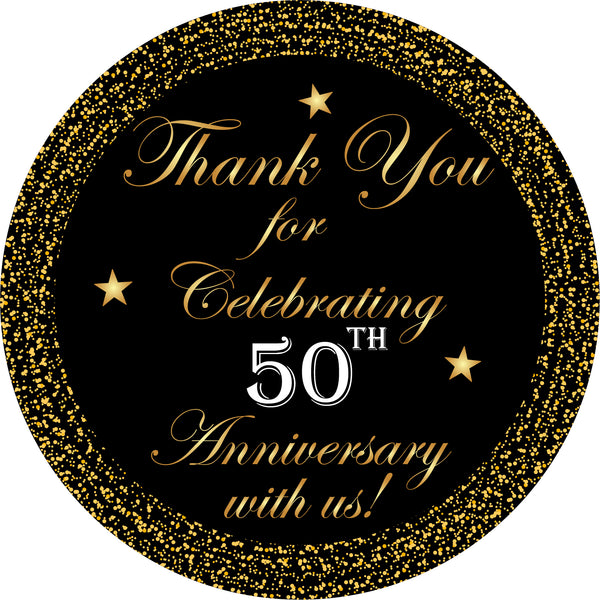 50th Anniversary Party Thank You Gift Tags 