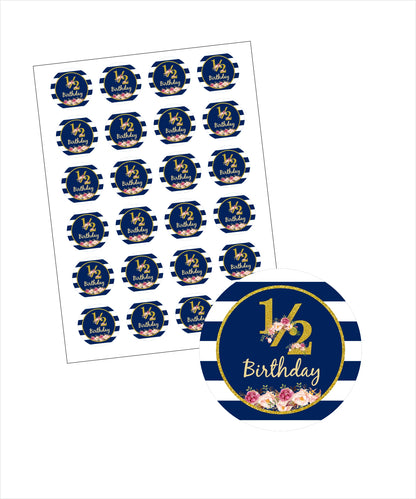 Half Birthday Party Thank You Gift Tags