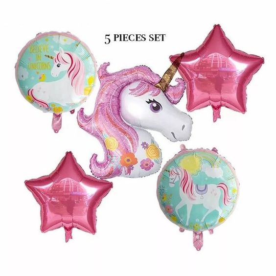 Magical Unicorn Birthday Party Kit Balloon Happy Birthday ,Foil And Latex Balloons