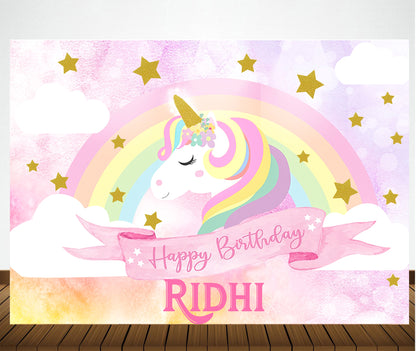 Personalize Unicorn Backdrop Banner