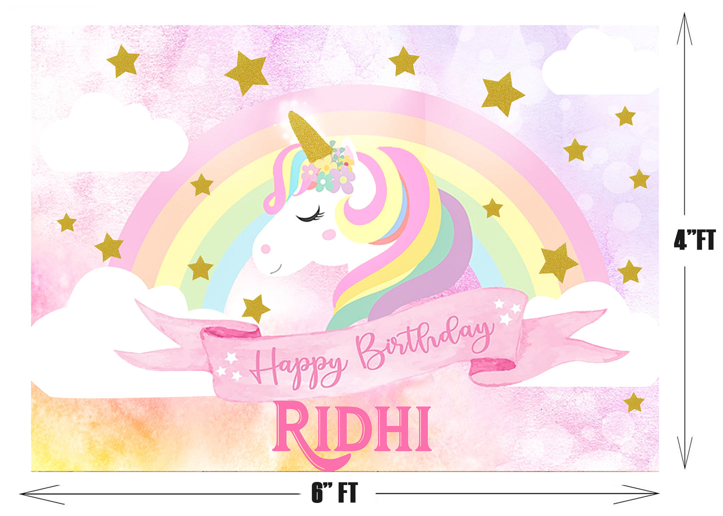 Personalize Unicorn Backdrop Banner