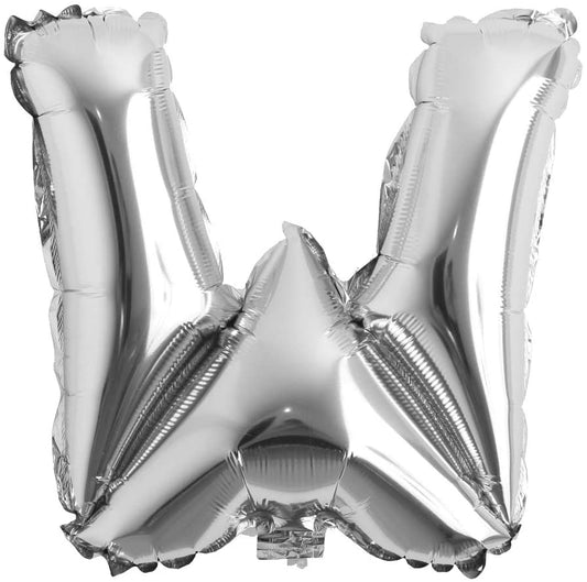 16 Inch W Alphabet Letter Balloons Birthday Balloons Silver Foil Letter Balloons Birthday Party Decorations Kids