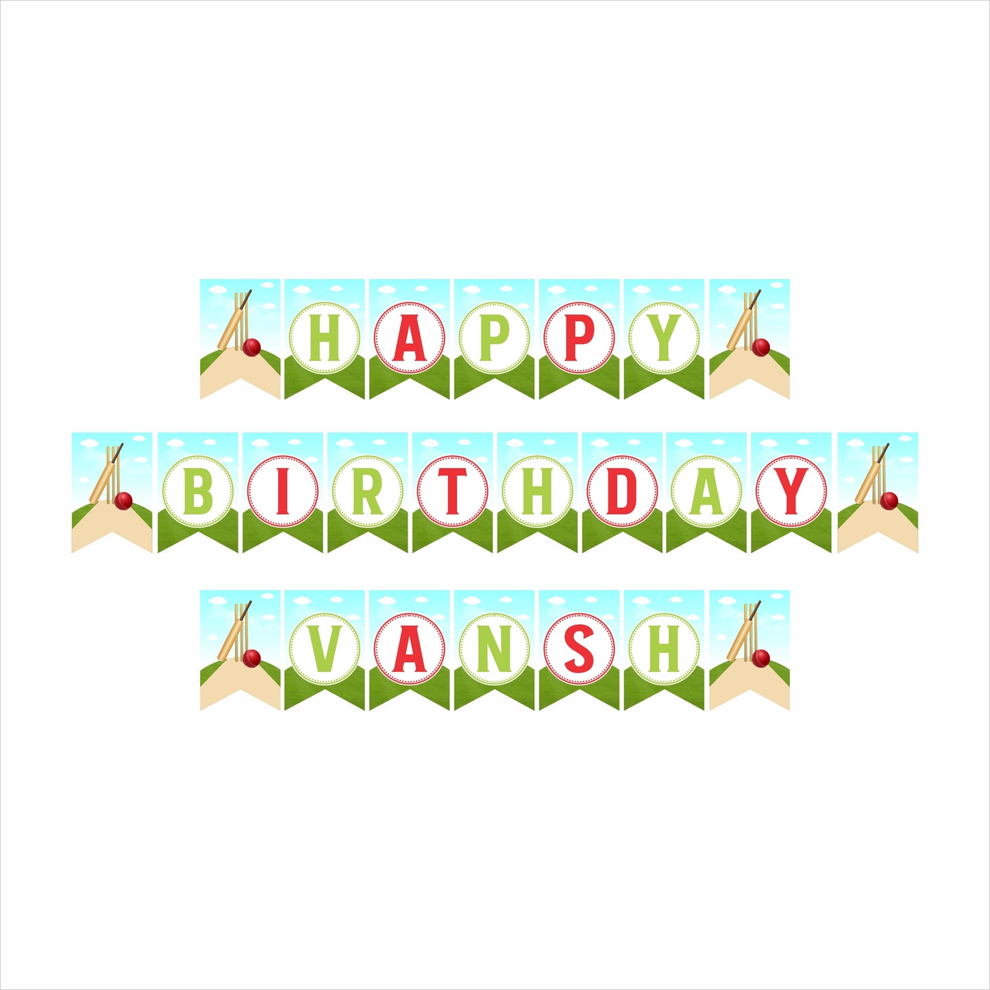 Cricket Theme Birthday Party Banner for Decoration