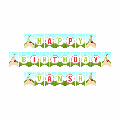 Cricket Theme Birthday Party Banner for Decoration
