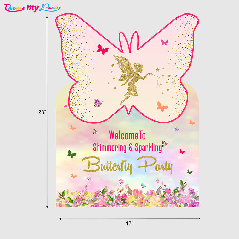 Butterflies & Fairies Theme Birthday Party Welcome Board