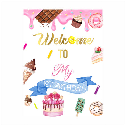 Candy Land Theme Birthday Party Welcome Board