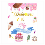 Candy Land Theme Birthday Party Welcome Board