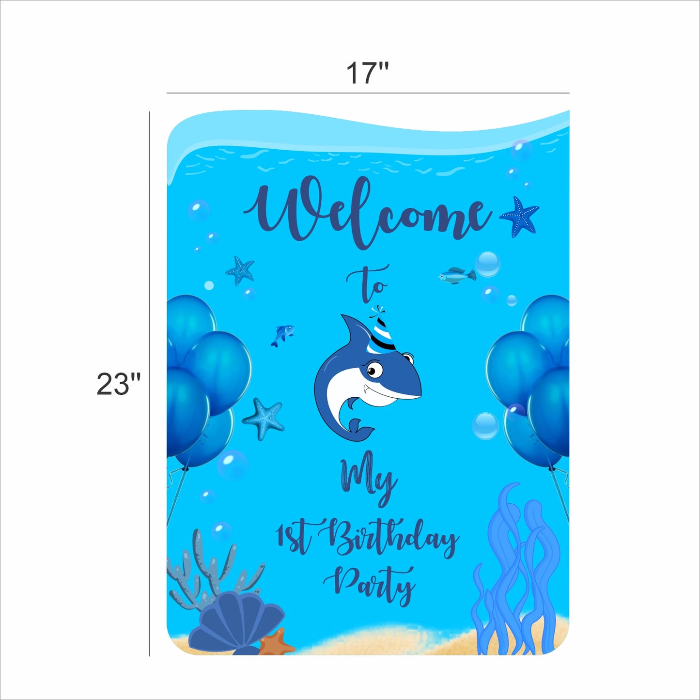 Baby Shark Theme Birthday Party Welcome Board