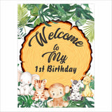 Jungle Theme Birthday Party Welcome Board