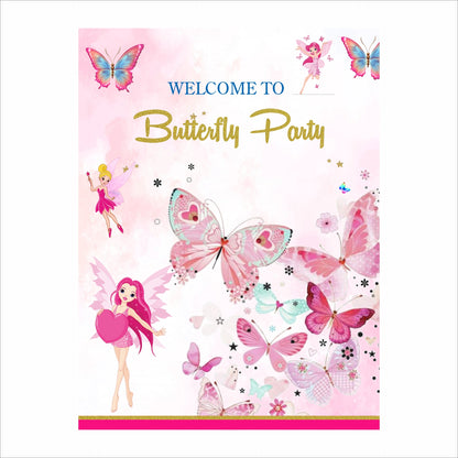 Butterflies & Fairies Theme Birthday Party Welcome Board
