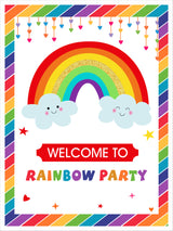 Rainbow Theme Birthday Party Welcome Board 