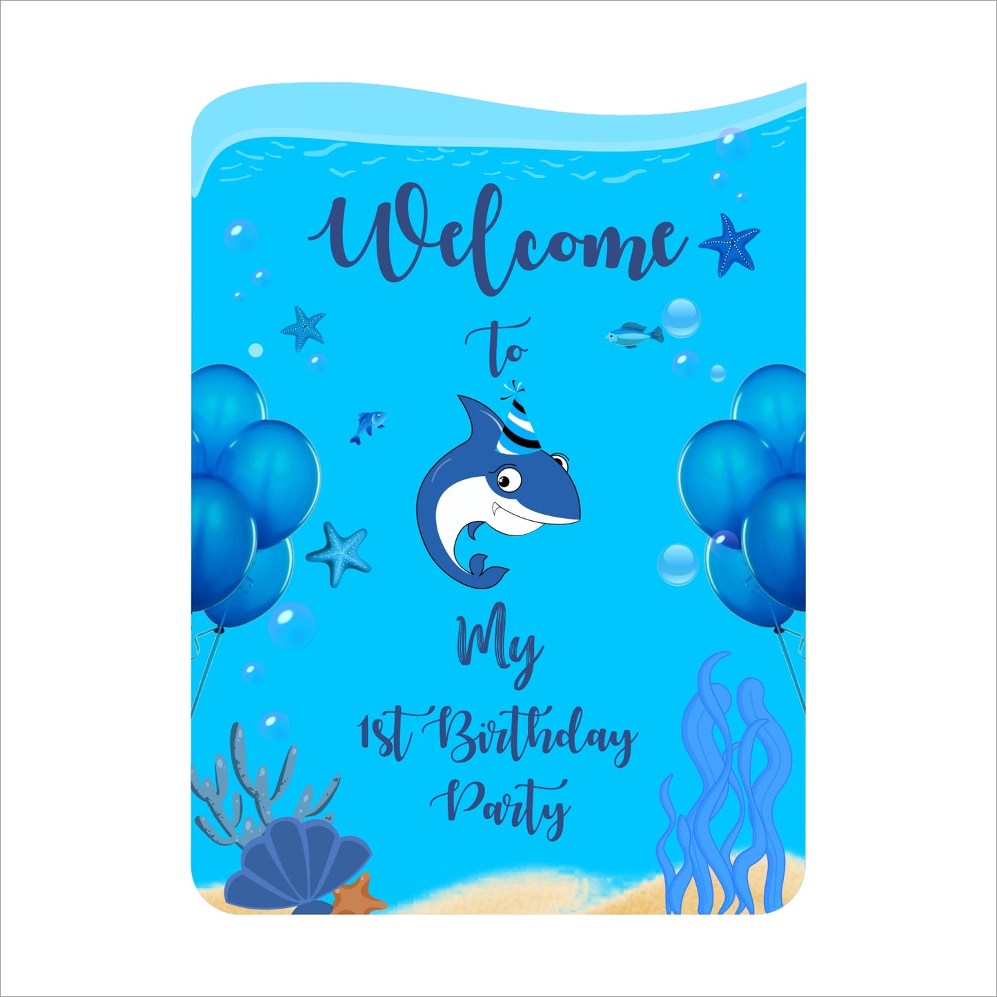 Baby Shark Theme Birthday Party Welcome Board