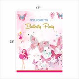 Butterflies & Fairies Theme Birthday Party Welcome Board