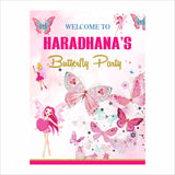 Butterflies & Fairies Theme Birthday Party Welcome Board