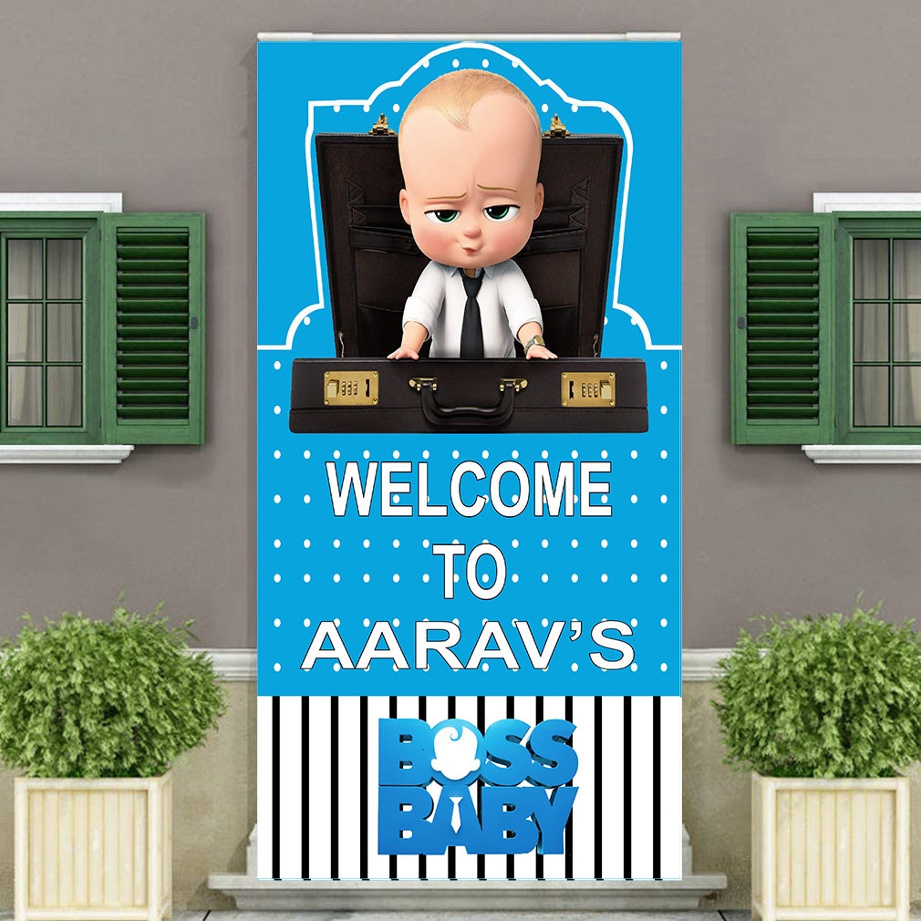 Boss Baby Customized Welcome Banner Roll up Standee (with stand)