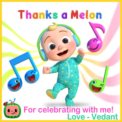 Cocomelon Theme Birthday Party Thank You Gift Tags