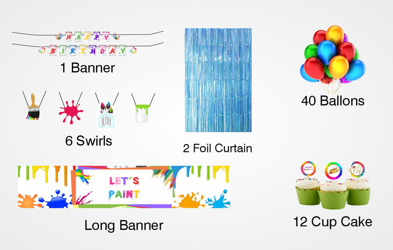 Art and Paint Theme Birthday Party Decoration Kit