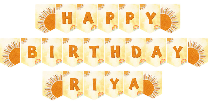 First Trip Around the Sun Theme Birthday Party Banner for Decoration