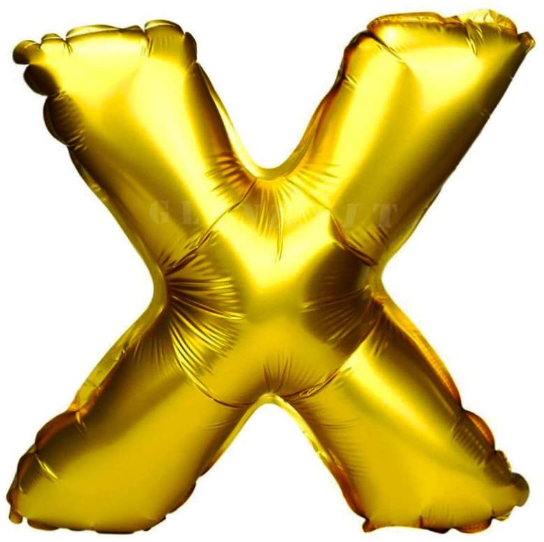 16 Inch X Alphabet Letter Balloons Birthday Balloons Gold Foil Letter ...