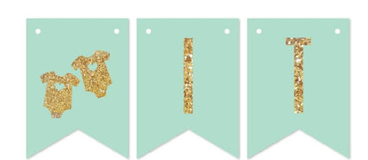 Its Twin  Baby Welcome Banner Bunting & Garland Photo Booth Props Decoration